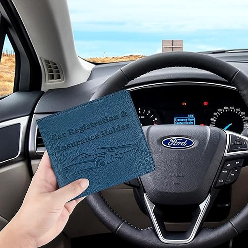 Miniatura 6 de Soporte para registro y seguro de automóvil, de piel sintética de alta calidad, organizador de automóvil, para hombres y mujeres, cartera