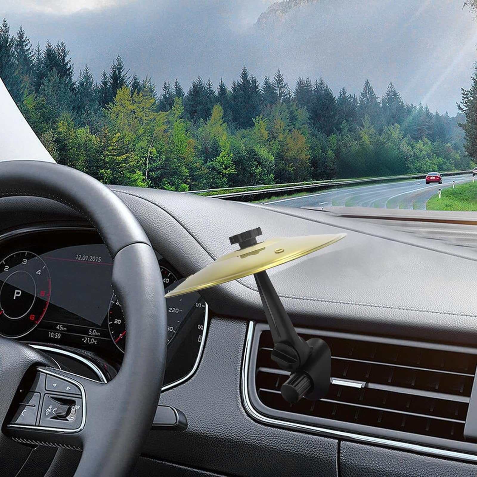 Piatto Per Batteria Auto - Gadget Musicale Per Auto, Suono Metallico, Si Installa Su Cruscotto E Bocchette D'Aria, Regalo Divertente Per Guidatori E Batteristi