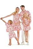 Matchable Family Hawaiian Luau Men Women Girl Boy Clothes in Classic Vintage Hibiscus Red