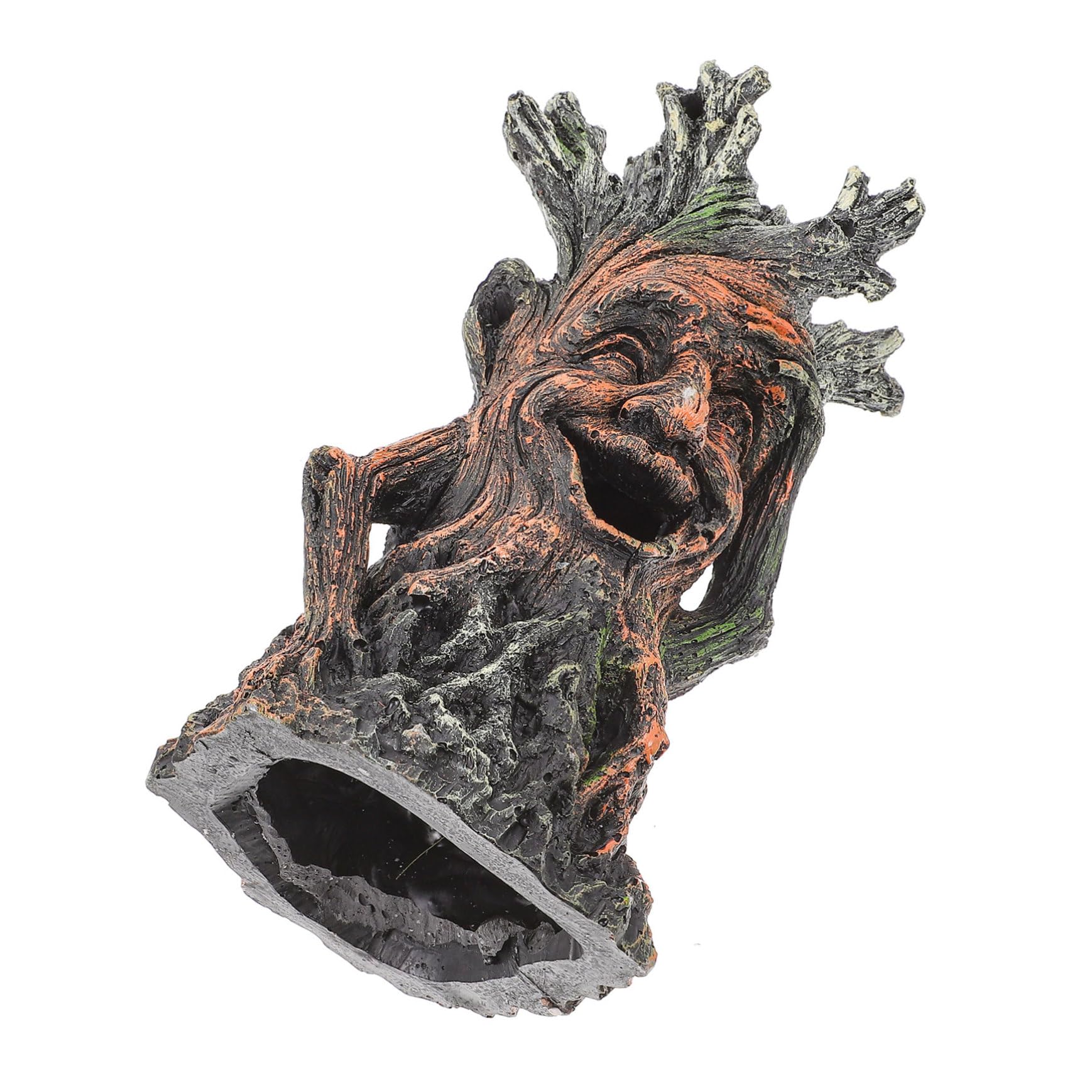 Décoration Aquarium Résine Tronc Arbre Artificiel Visage Souriant Homme Mort Accessoire Aménagement Paysager