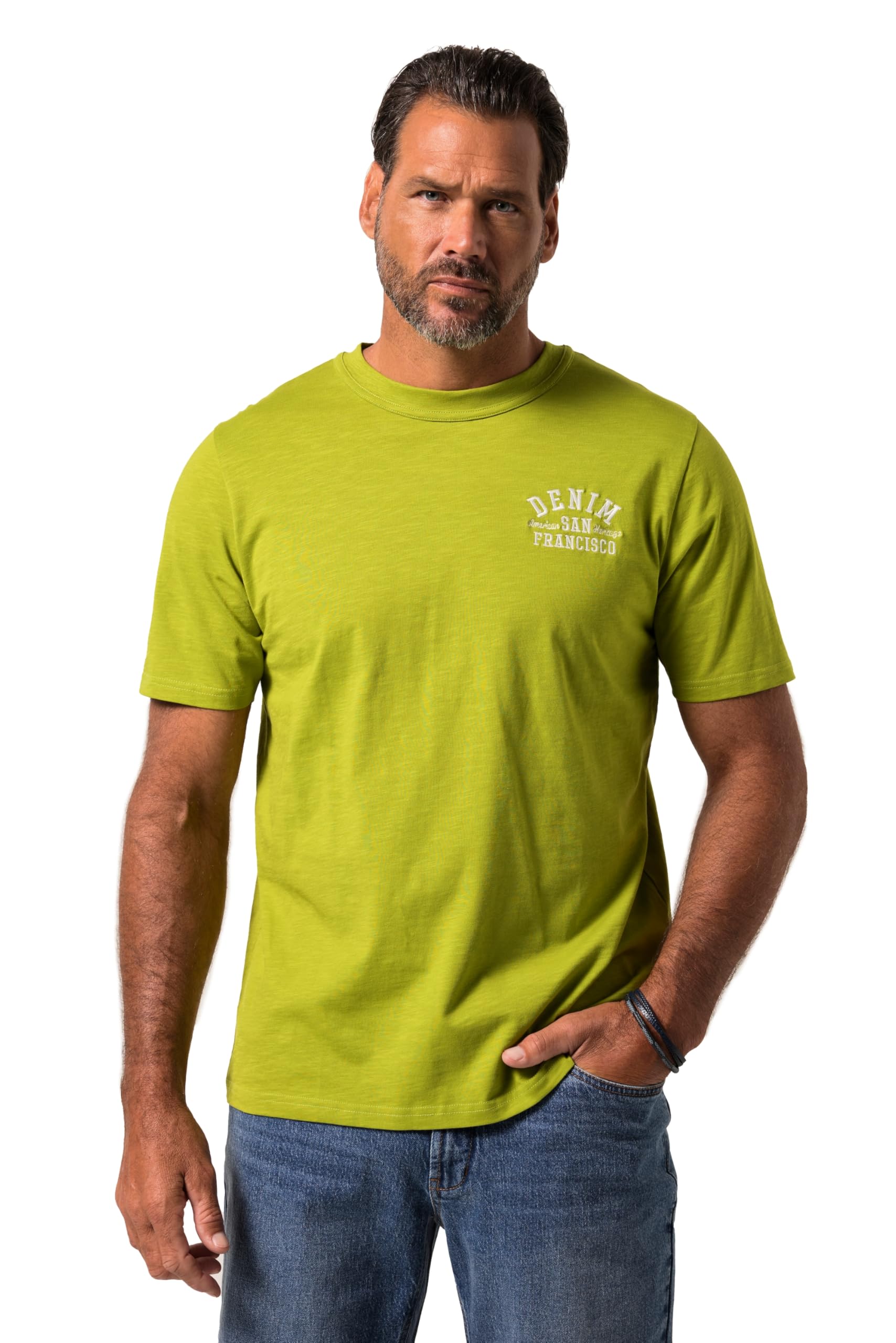 JP 1880 Herren große Größen Übergrößen Menswear L-8XL T-Shirt, Halbarm, Stickerei 840063