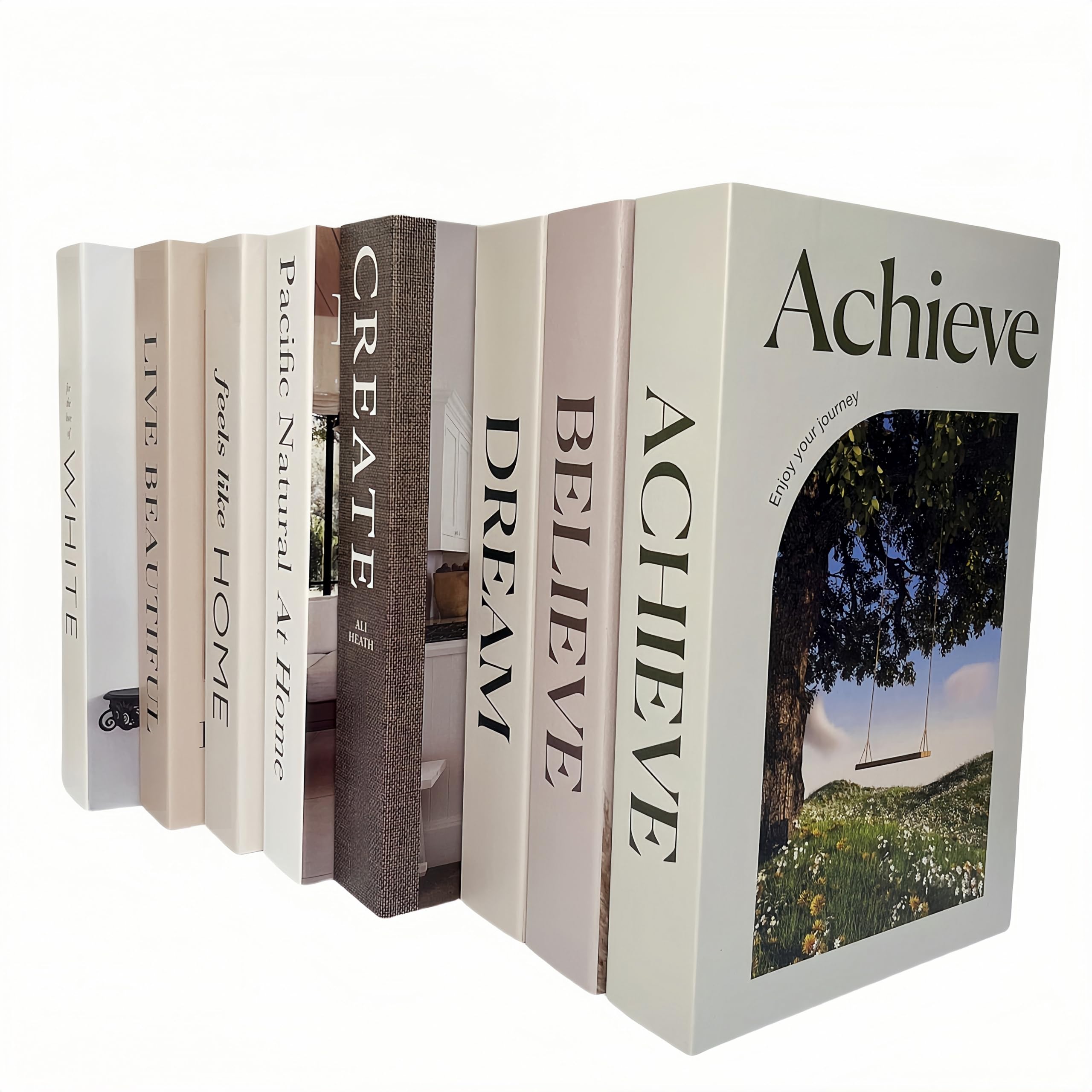Confezione da 8 libri decorativi, Ediactcyl decorativi, libri finti per la decorazione della casa con copertina rigida, impilabili di libri finti per libreria, decorazione della stanza (M63)