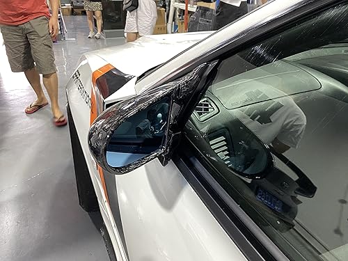 Miniatura 4 de For Nissan Skyline R34 GTR RHD 2pcs Aero Mirror Rear View Mirror Replacement Trim Forged Carbon Fiber Look Body Kit Car Styling