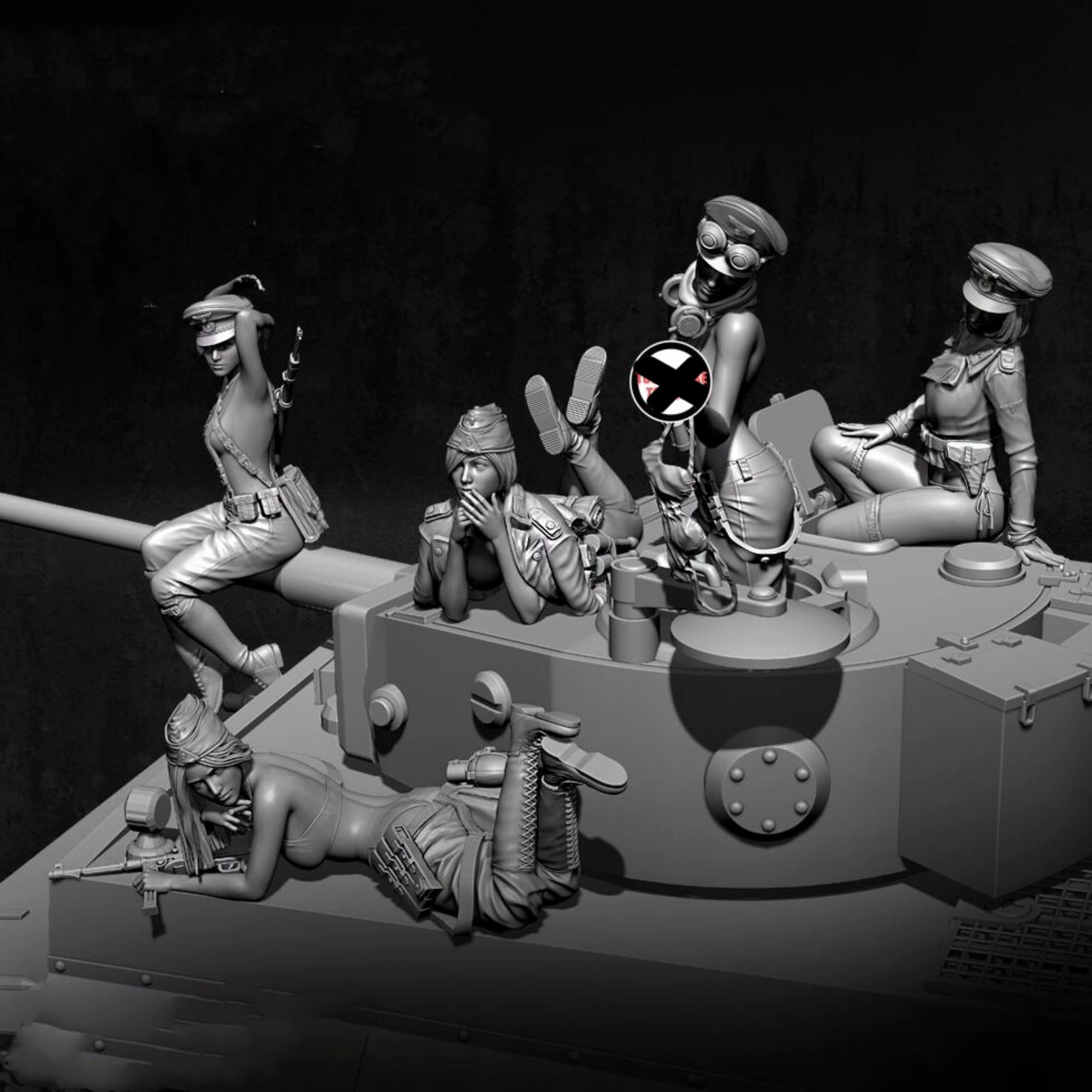 TRUEGRIS 1/35 WWII German Tank Soldier Resin Model Kit Unpainted and Unassembled (5 people, no tank) //k5w2J20
