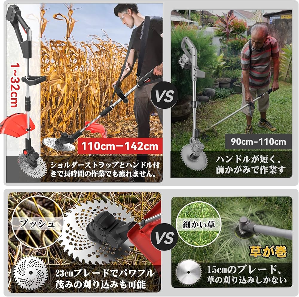 Amazon.co.jp: 充電式草刈機【海洋造園会社の熊本氏監修】18V