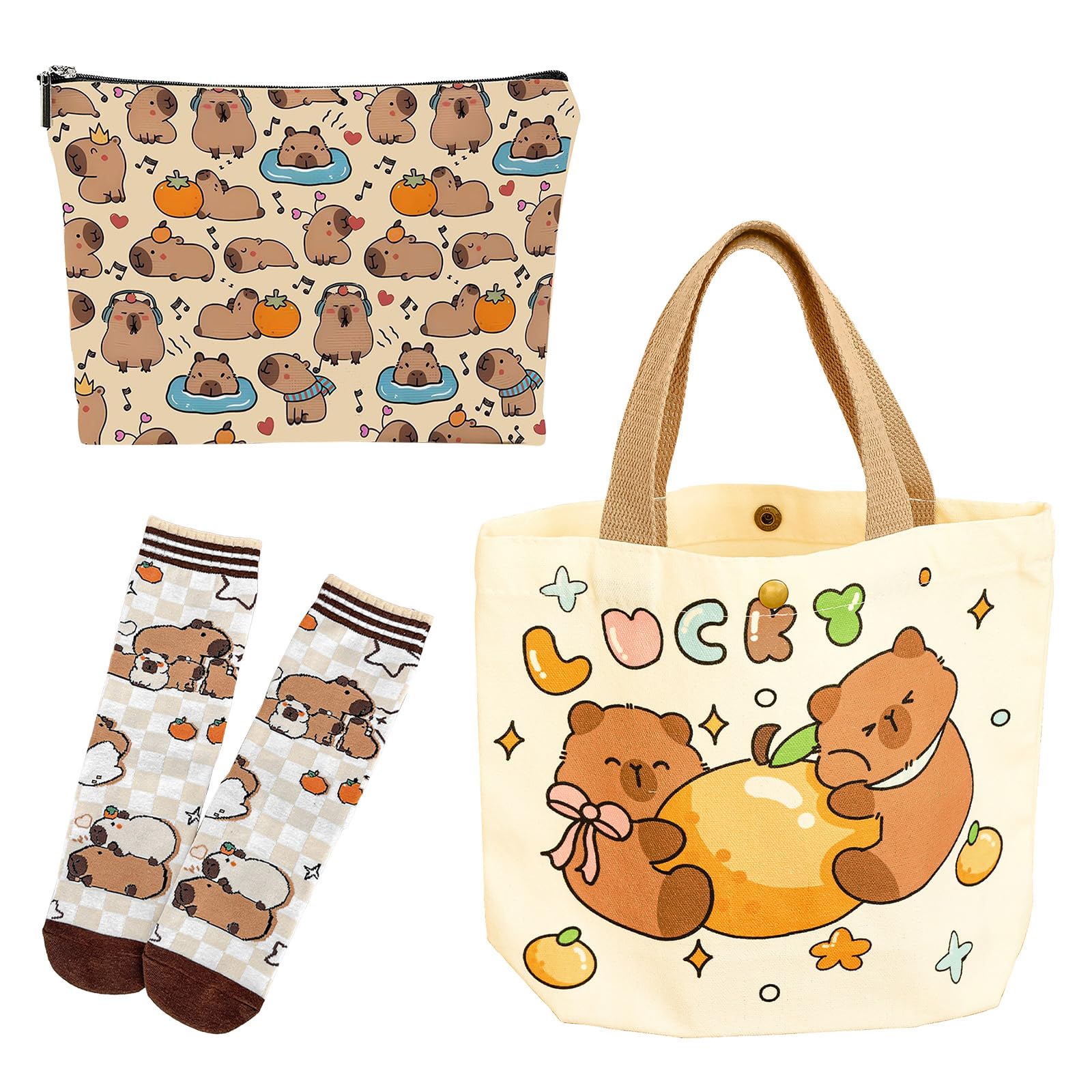 Rudfovn Unisex Kids Multicolour Capybara Gifts With Capybara Socks Bag For Mum Auntie Wife Daughter Sister Friends Thank You Teacher Present