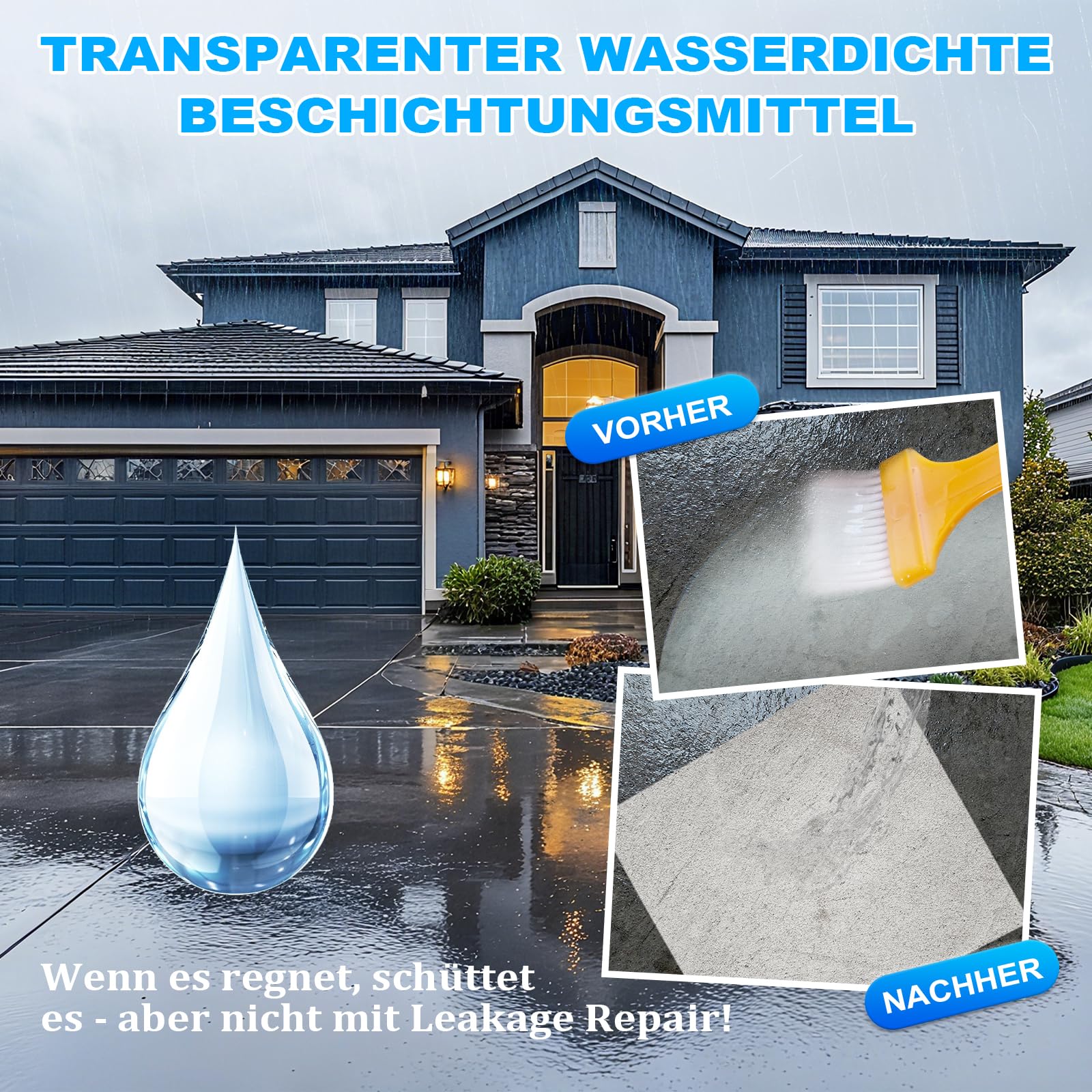 Transparenter Wasserdichter Beschichtungsmittel, Flüssige Versiegelung 2KG