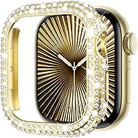 Vista 15 de Surace - Carcasa de 1.61 pulgadas compatible con Apple Watch Series 9, 8, 7, con protector de bordes con más de 400 diamantes de cristal