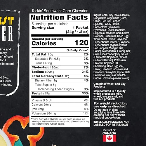 Miniatura 3 de Inspire Protein Kitchen - Sopa instantánea de maíz Southwest con 0.55 onzas de proteína (5 paquetes)
