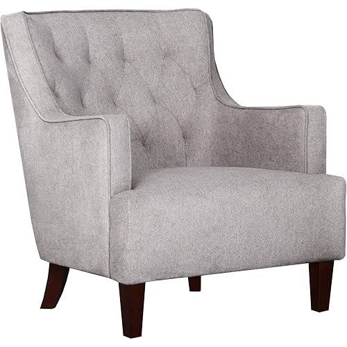 Amazon Brand – Stone & Beam Decatur Modern Tufted Wingback Living Room Accent Chair, 32.37"W, Gray