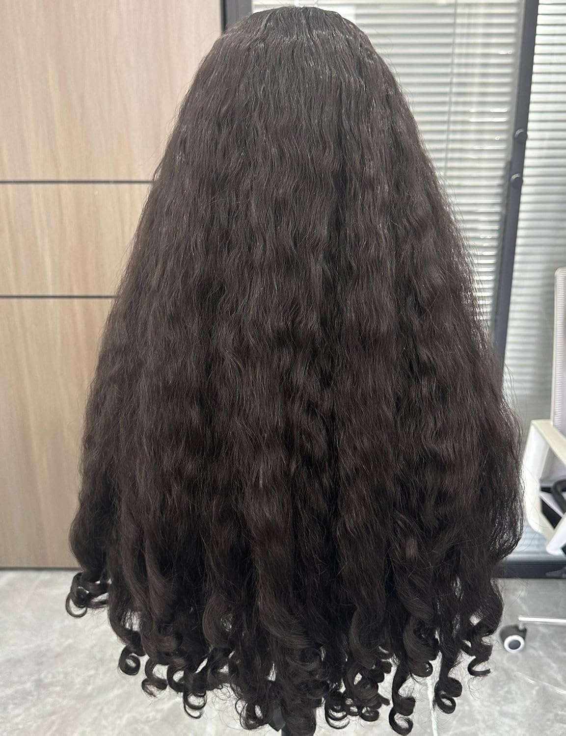 Afro Wig V Part Kinky Curly Wigs for Black Women, 180% Density Wear and Go Glueless Wig with Unique Bouncy Curls in the End, Synthetic No Leave out Clip in (#2, 24 Inch) #2 24 Inch