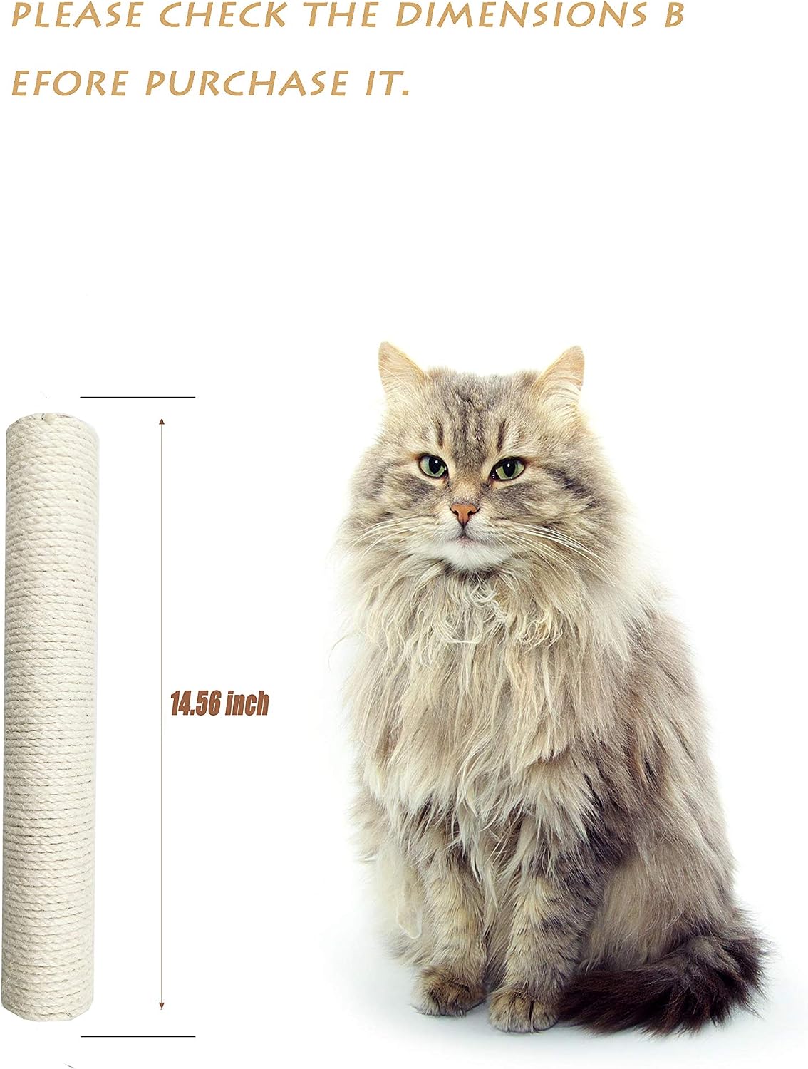 Treasborn Replaceable Sisal Scratching Post Natural for Cats