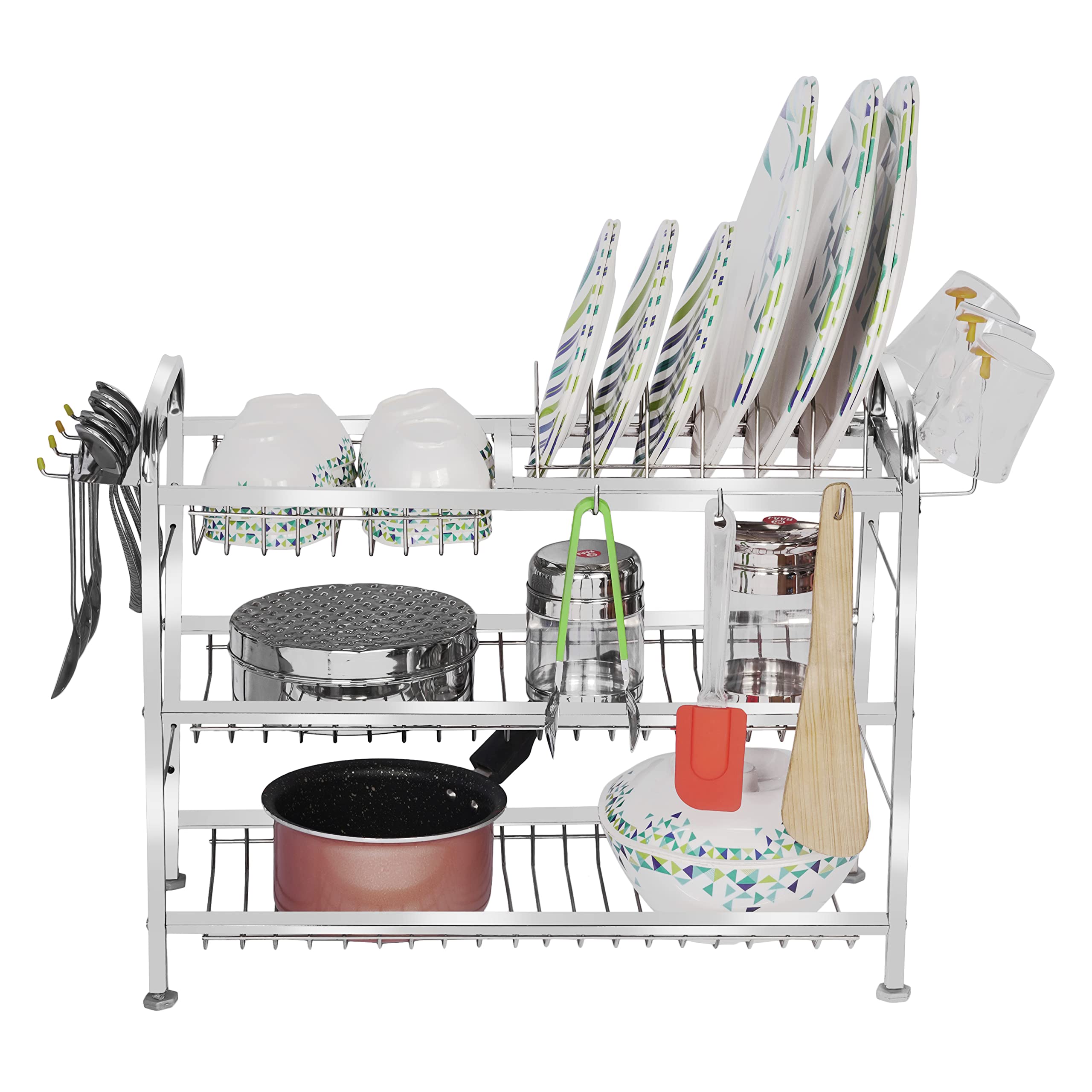Fortune Blu Kitchen Rack Opal 18x21 inch Wall Mount Kitchen Utensils Dish Rack | Stainless Steel Utensil Rack Stand | Kitchen Organizer