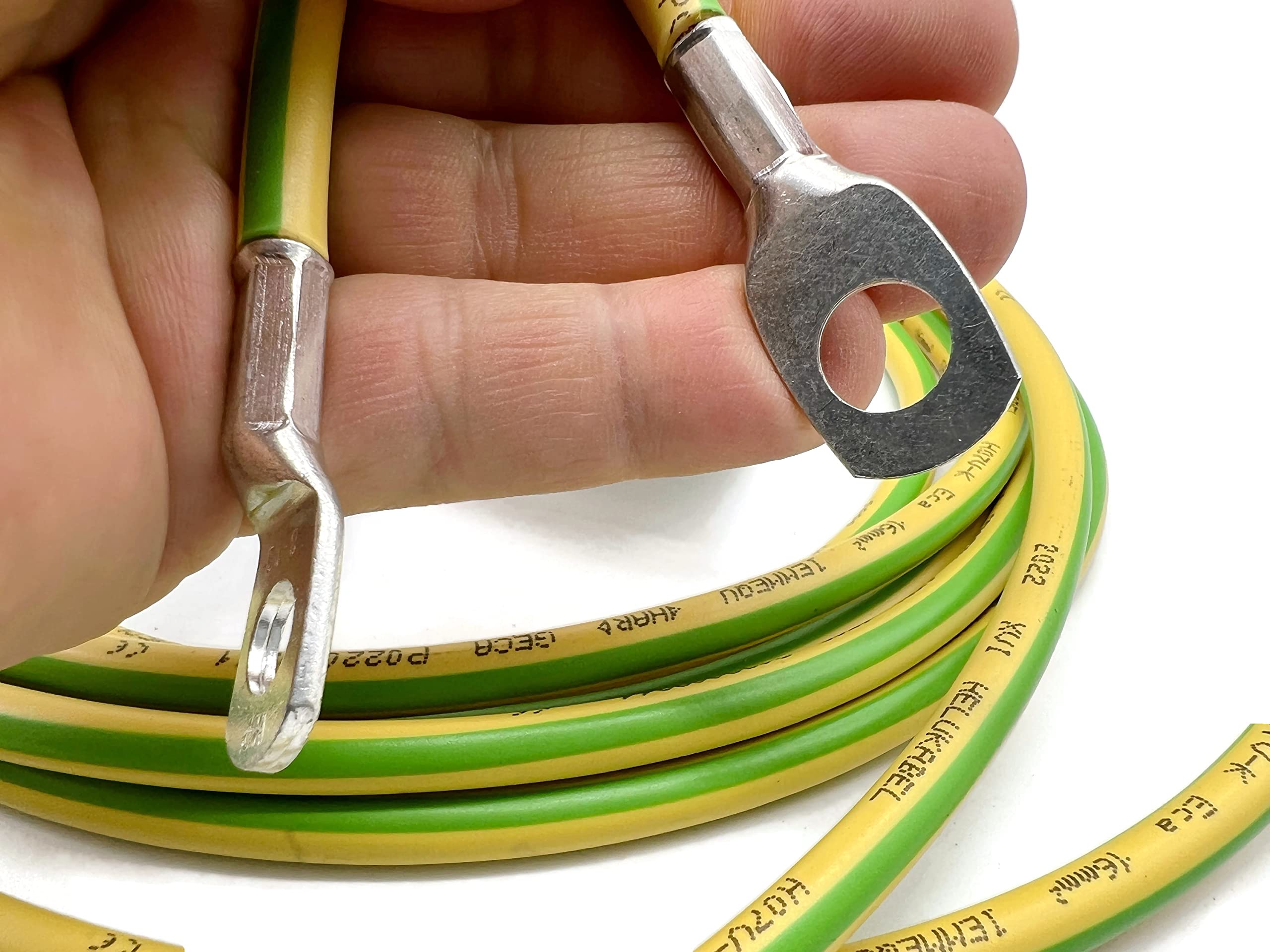 eXODA cavo di messa a terra 5m 16mm² verde/giallo cavo di messa a terra M8 M10 per terra incrociata terra a picchetto H07V-K con guaina in PVC per connessioni di messa a terra versatili