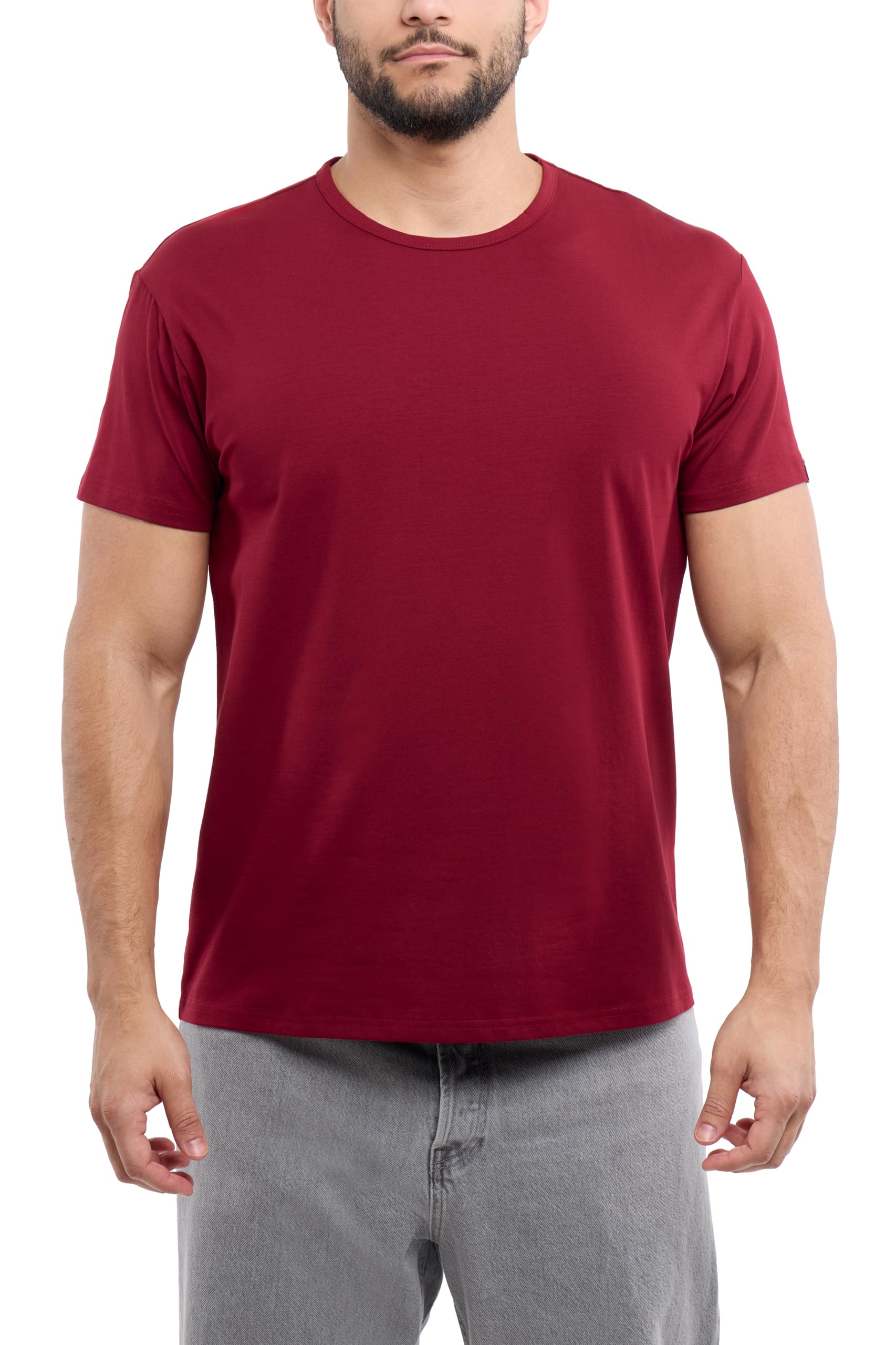 X RAY Mens Crew Neck T Shirts, Soft Cotton Slim Fit Short Sleeve Stretch Crewneck Basic Tees for Men