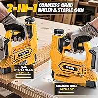 Vista 2 de Clavadora inalámbrica de 18CA compatible con Dewalt 20V Max, pistola de clavos de 18 calibre con 1000 clavos para carpintería de madera, sin