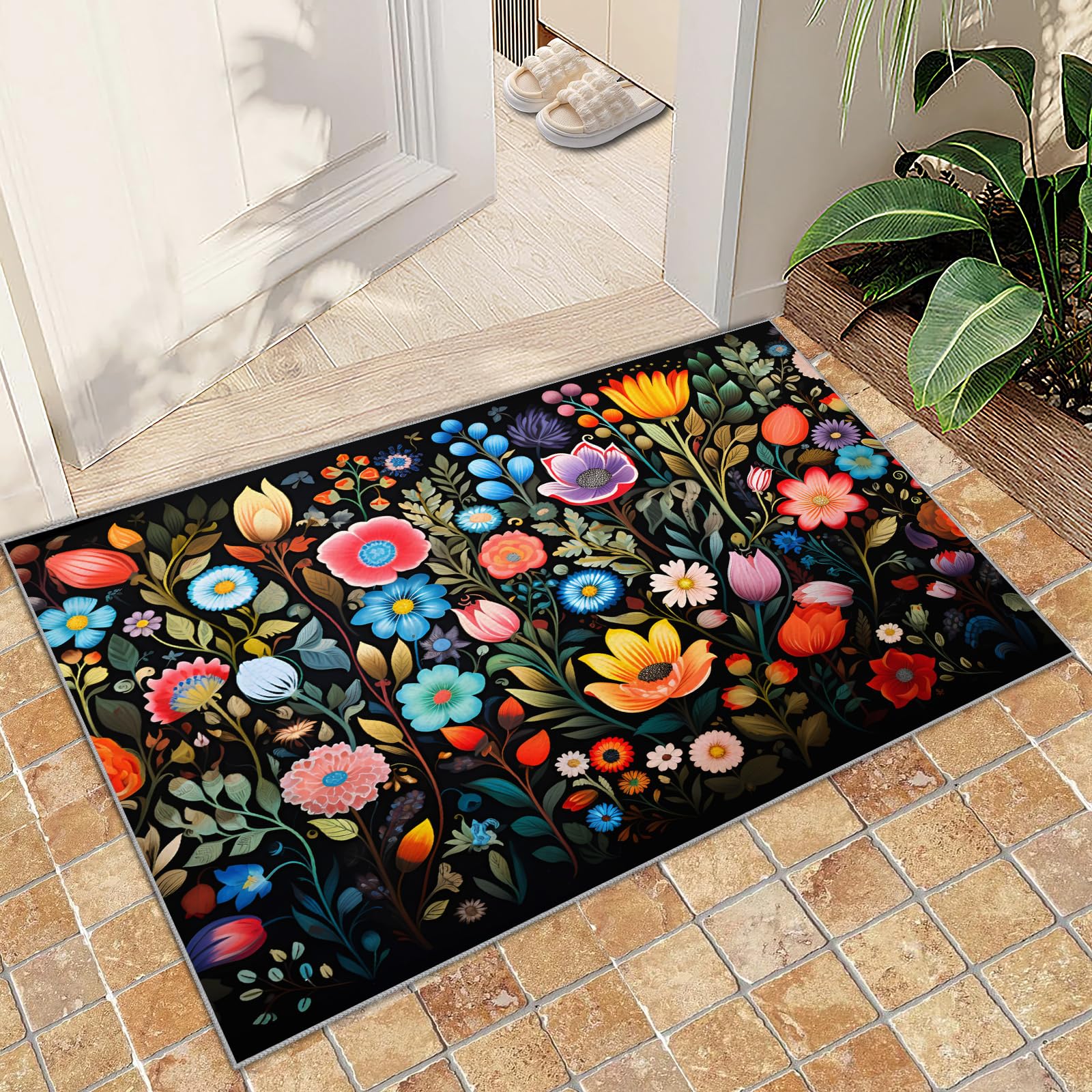 Amazon.com: Area Rug 3x4 - Floral Rug, Boho Flower Botanical Area