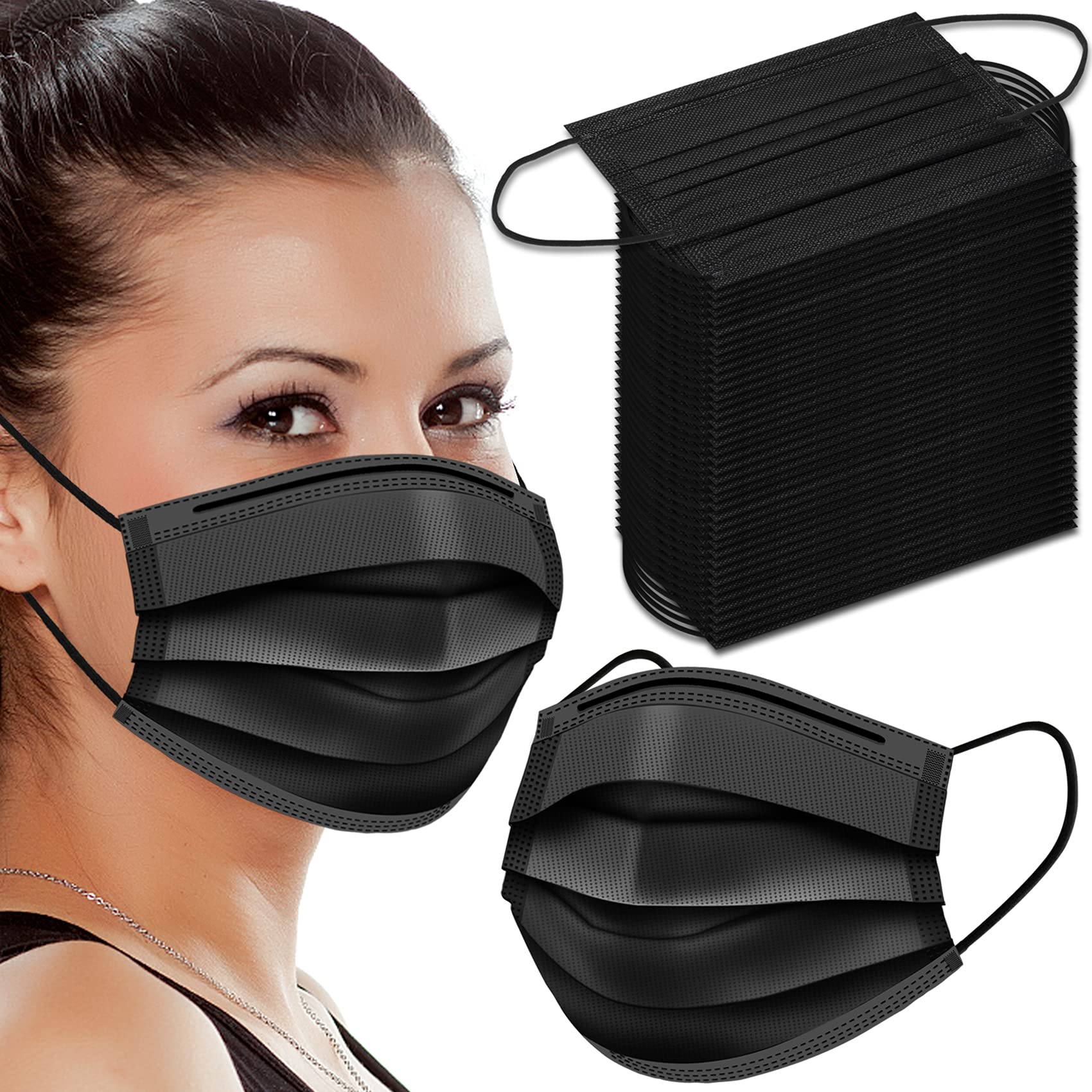 Black Disposable Face Masks 100pcs Face Masks Disposable Masks 100pcs | amzdealz