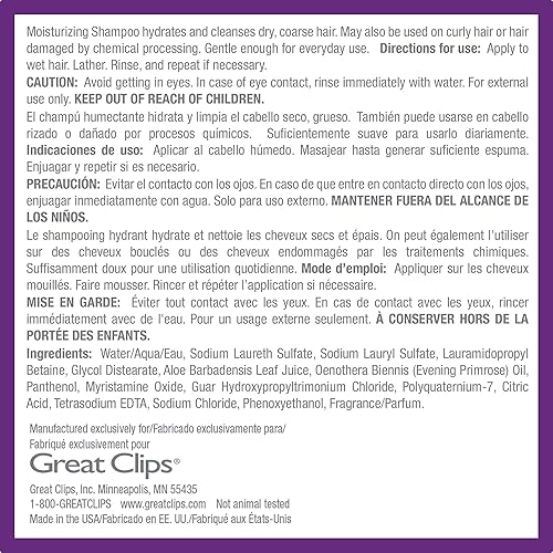 Miniatura 6 de GREAT CLIPS Solutions Champú hidratante, 10 onzas, repara y restaura el cabello dañado, para cabello seco, grueso o rizado