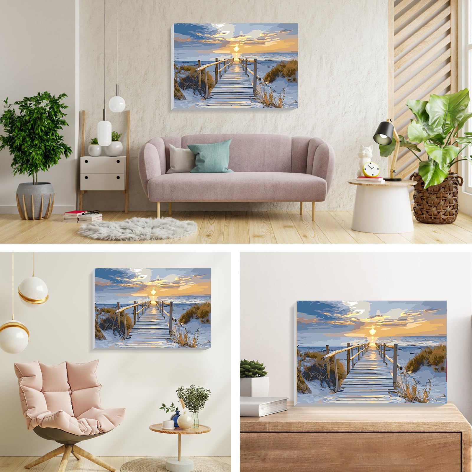 RICUVED Monte Fuji Schilderen Op Nummer - 20x30cm Met Houten Lijst En Benodigdheden
