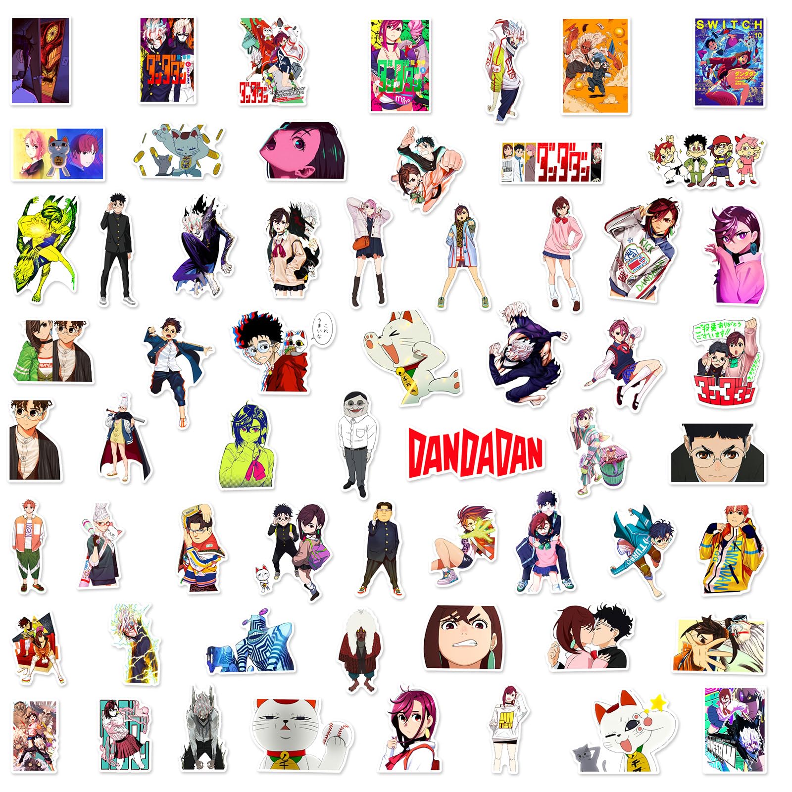 DAN DA DAN Sticker Pack 60pcs, Vinyl Anime Sticker Decals for Water Bottles Laptop Skateboard Notebook Gift for Adults Kids Teens - Image 3