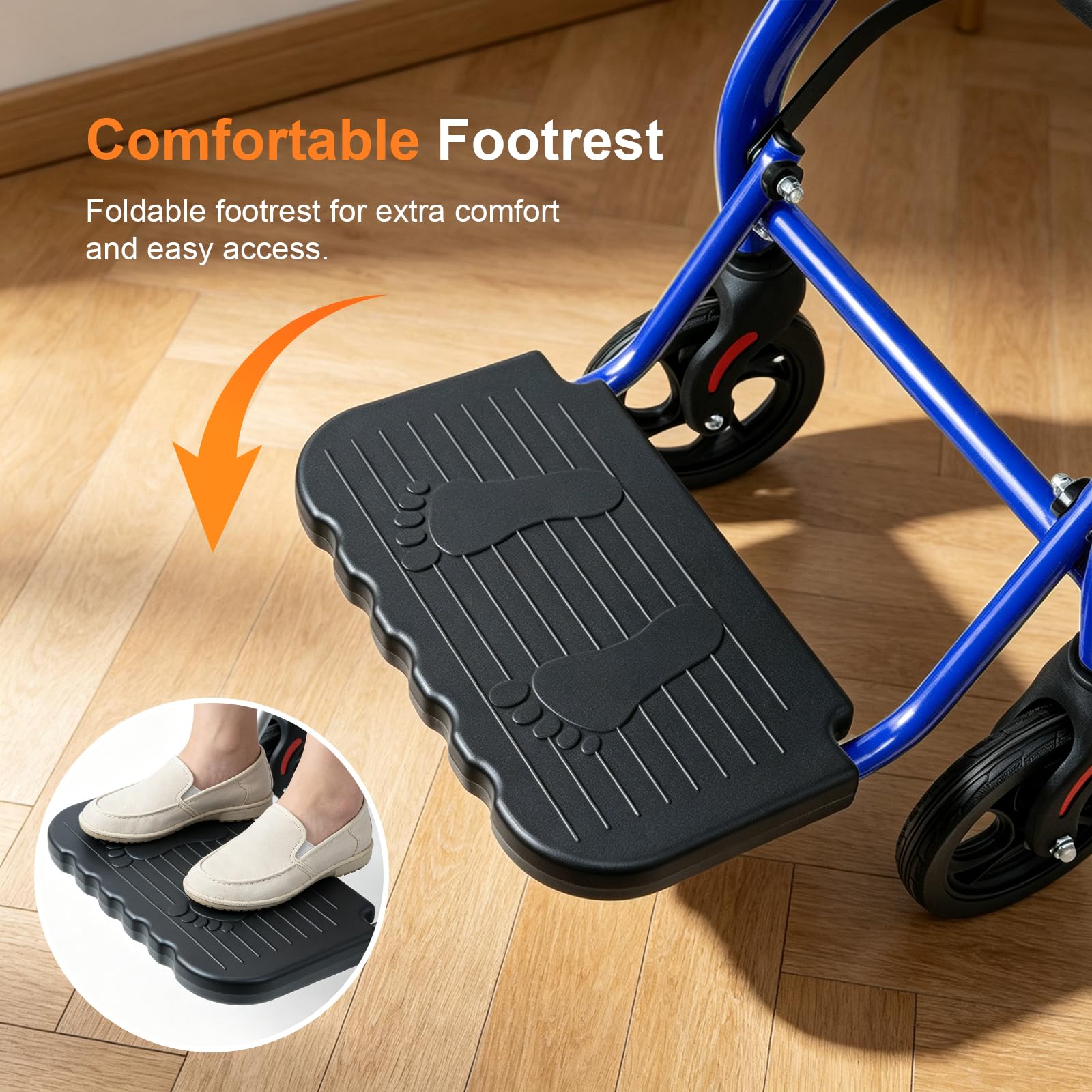 Lightweight Transport Wheelchair - Blue -6 Lightweight Transport Wheelchair - Blue -6