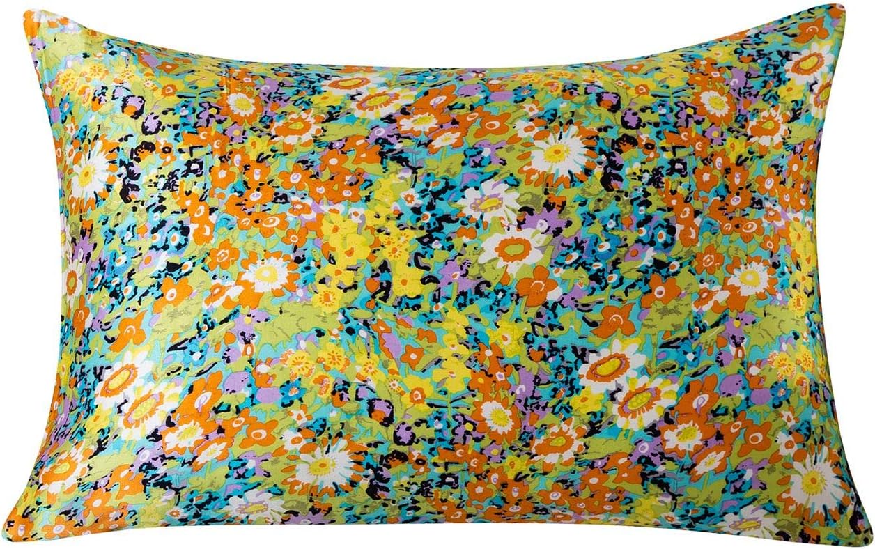 SLPBABY Silk Pillowcase for Hair and Skin with Hidden Zipper Print (King, Pattern14)