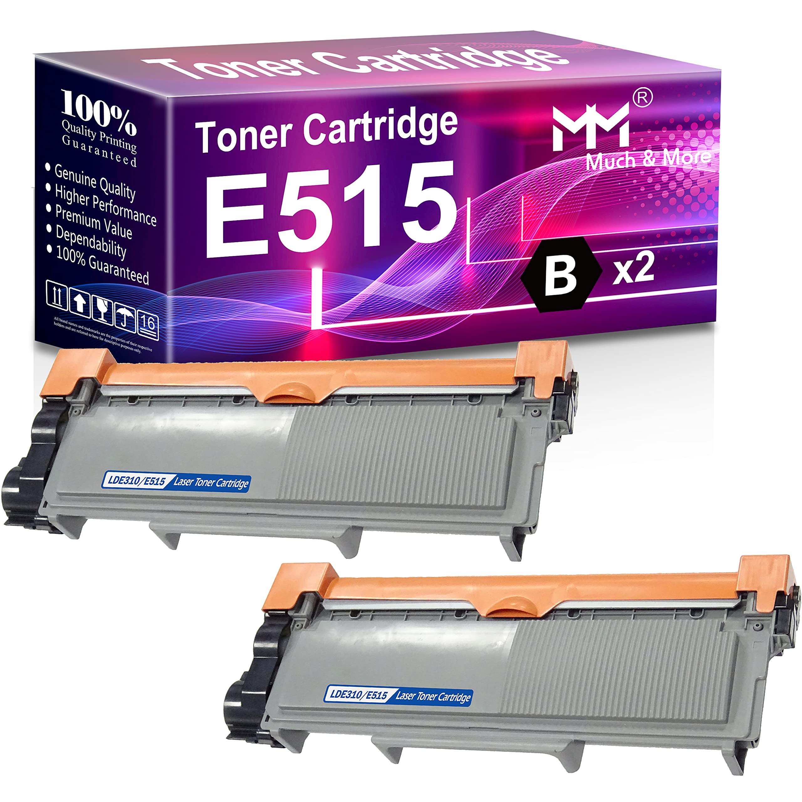 MM MUCH & MORE Compatible Toner Cartridge Replacement for Dell C2KTH E310 E515 593-BBKE Used for E310dw E514dw E515dn E515dw Printers (Black) 2-Pack