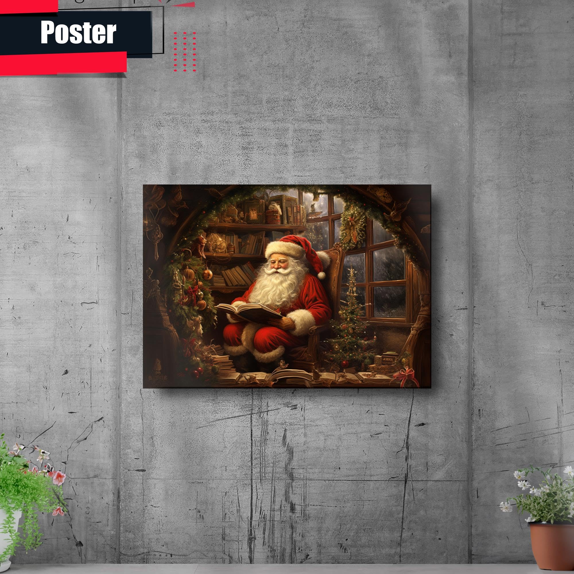 Amazon.com: Vintage Santa Wall Decor, Santa Claus Christmas