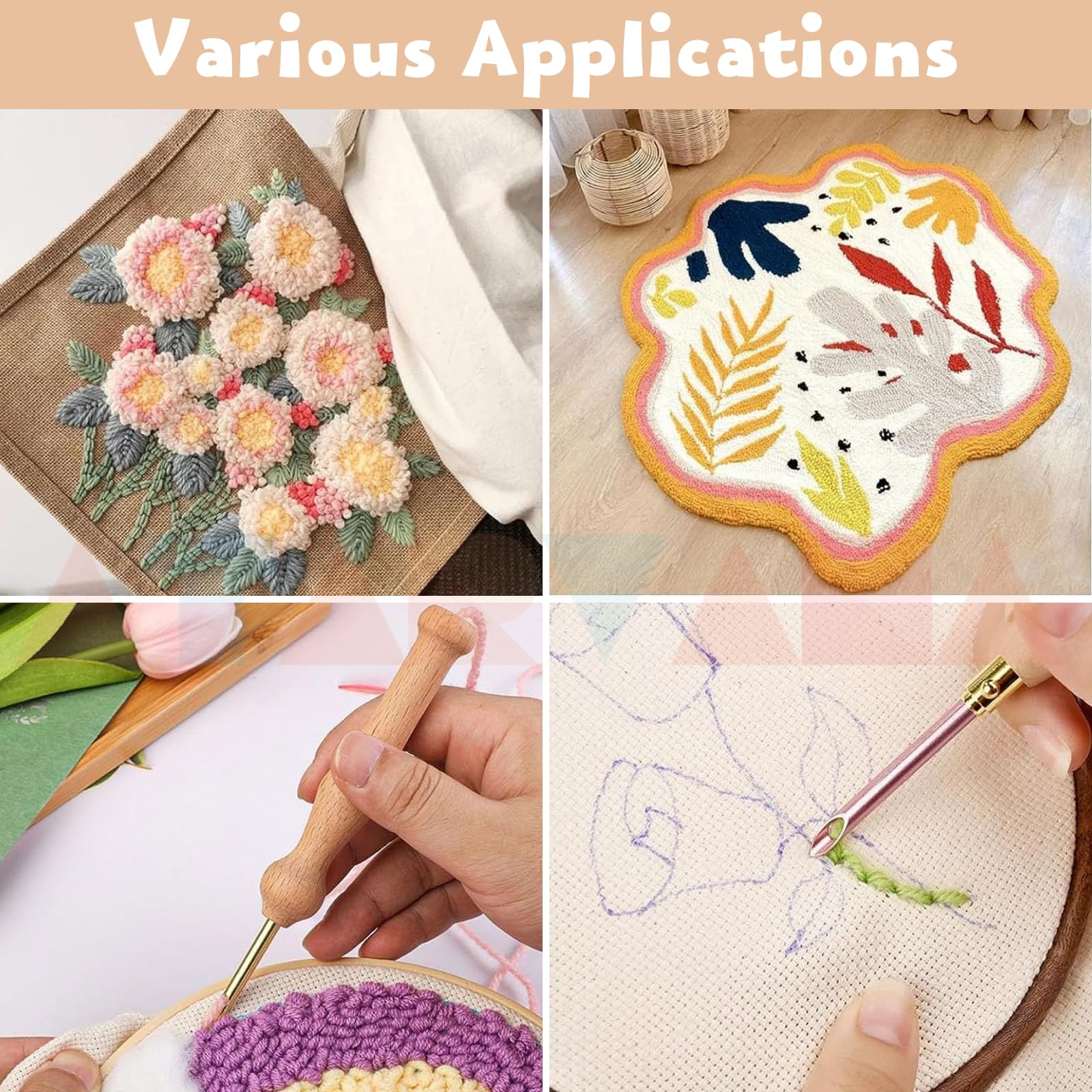 Amazon | パンチニードルキット パンチニードル刺繍キット 調節可能な