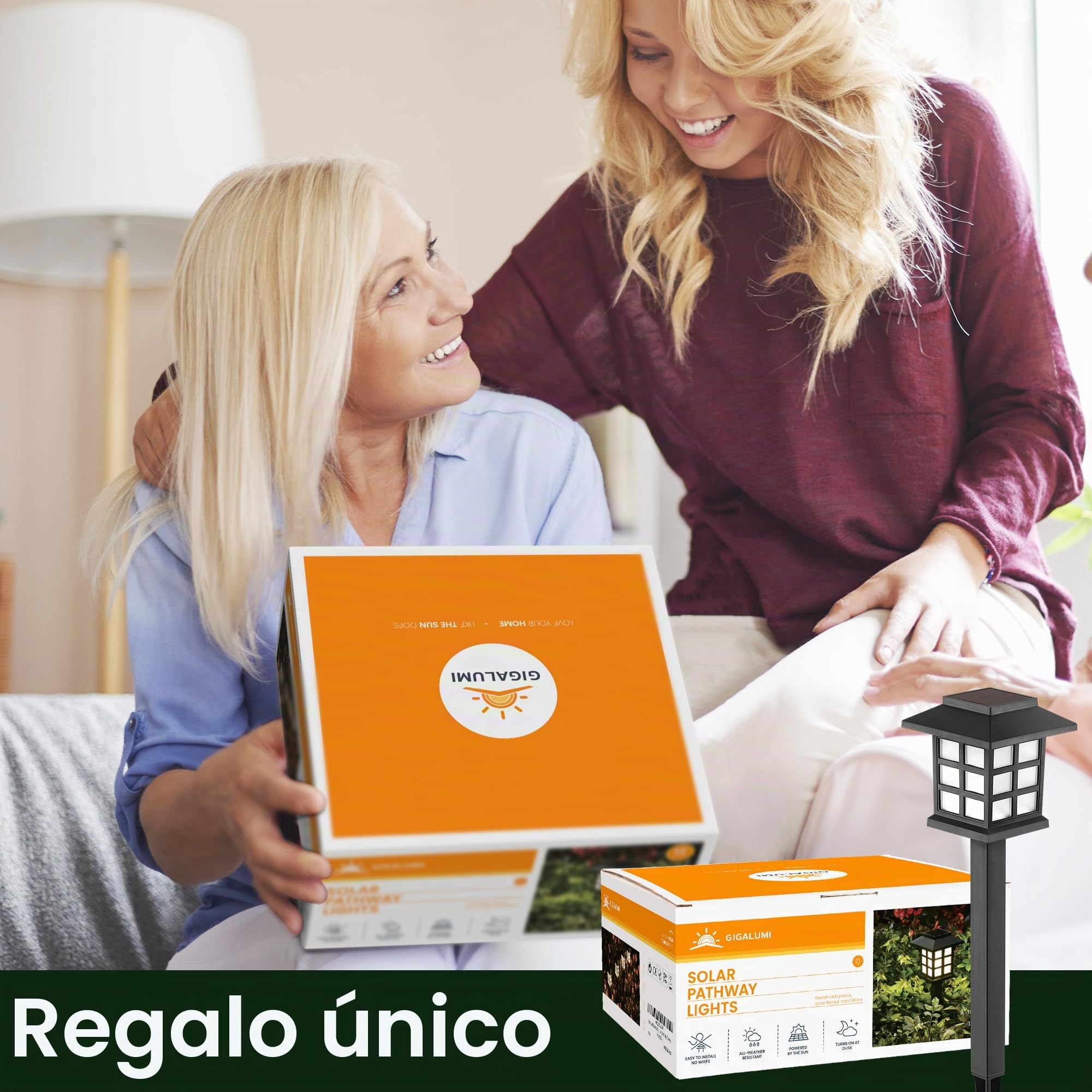 GIGALUMI 8 Piezas Luces Solares Para Exteriores, Luces Solares Led Exterior Jardín,Impermeables, Para Jardín, Paisajes, Caminos, Patios, Entradas, Pasarelas