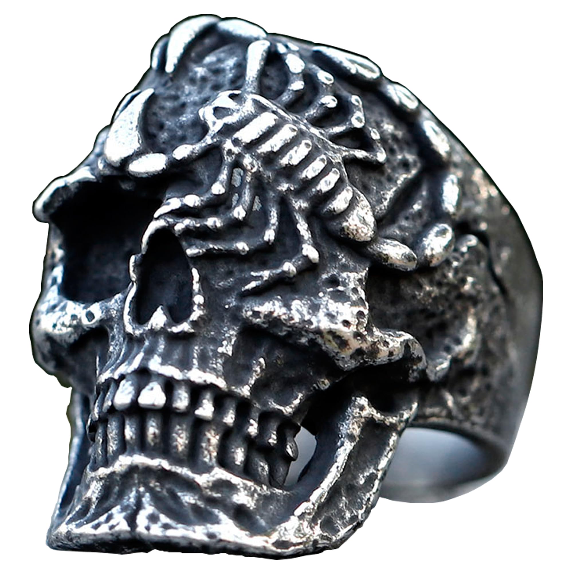 2023 Skull Ring Cool Evil Death Punk Rock Stainless Steel Rings Aly Style Jewelry