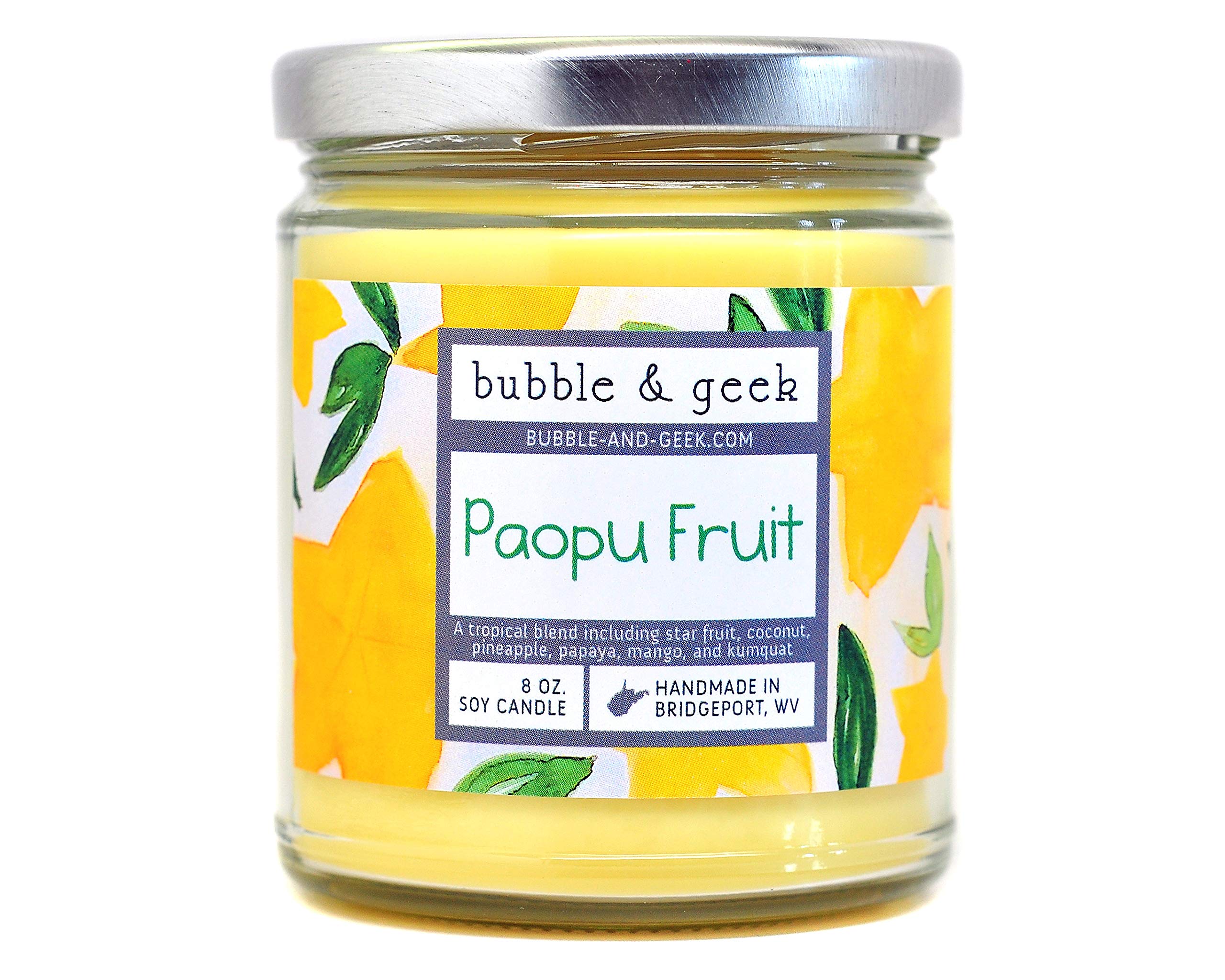 Paopu Fruit scented soy candle - 8 oz. jar - star fruit, video game