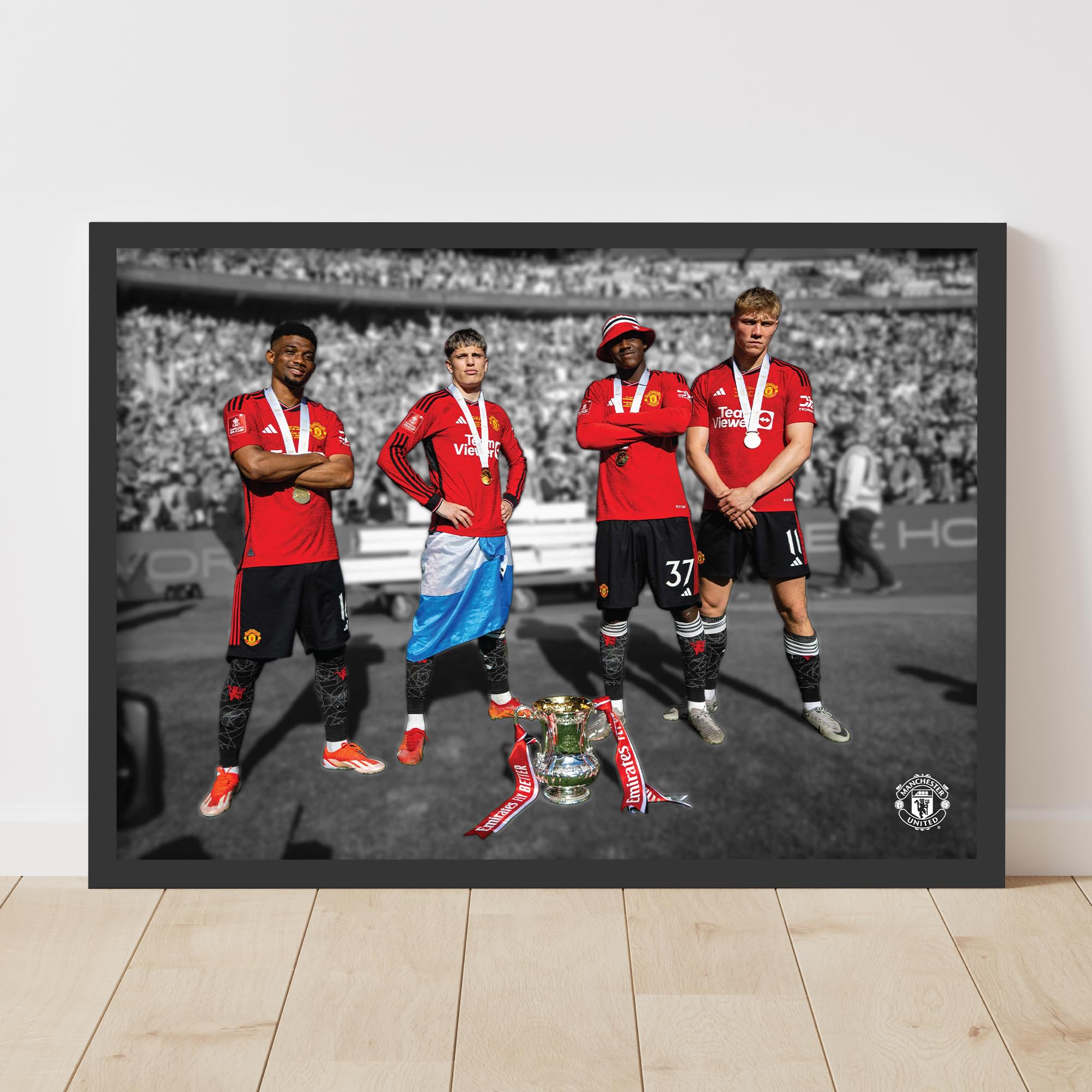 Themed Manchester United FC Print - Winners Landscape Poster Football Wall Art (29.7cm x 42cm - A3)
