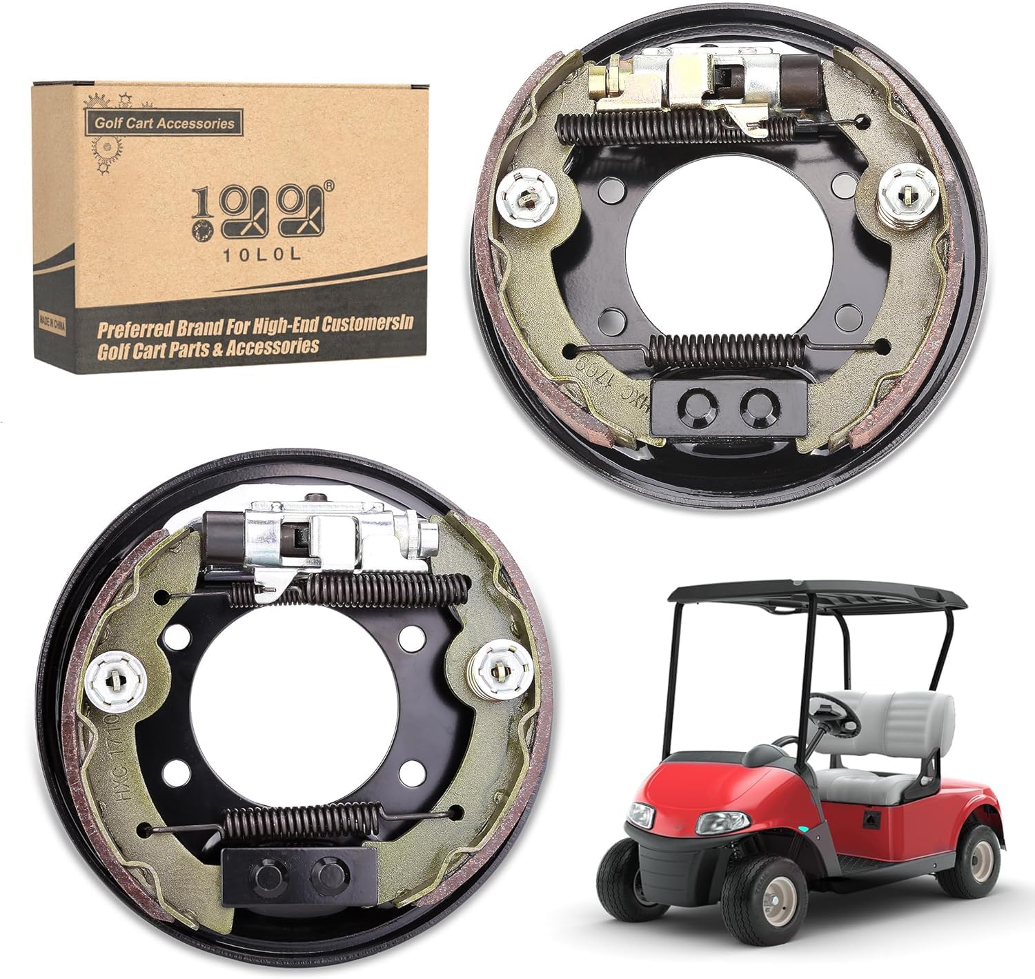 View 1 of 10L0L Golf Cart Brake Assembly for Yamaha & EZGO, Rear Brake Cluster (2 Pcs)