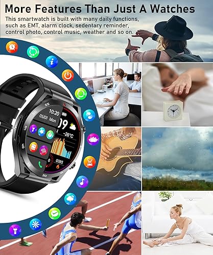 Miniatura 6 de NEKOPA Relojes inteligentes para hombres y mujeres con llamada Bluetooth para iPhone Android, reloj inteligente de 1.4 pulgadas con esfera de
