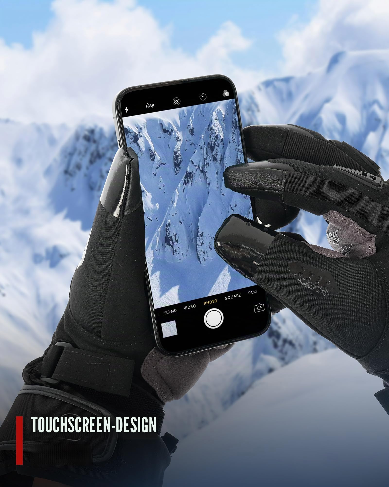 IRON JIA'S Motorradhandschuhe Winter Herren,Warm Winter MotorradHandschuhe,wasserdichte,Touchscreen winterhandschuhe mit Knöchelschutz,für Winter Outdoor Sportarten,Motorrad,Skifahren