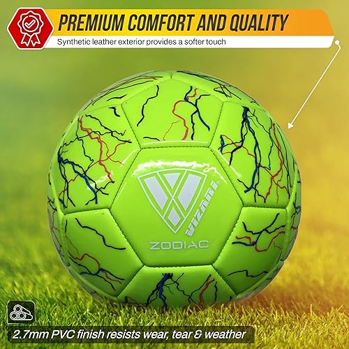 Miniatura 2 de Vizari Zodiac Balón de fútbol para entrenamiento al aire libre y juego divertido  Pelota de fútbol al aire libre con vejiga de goma y cuero