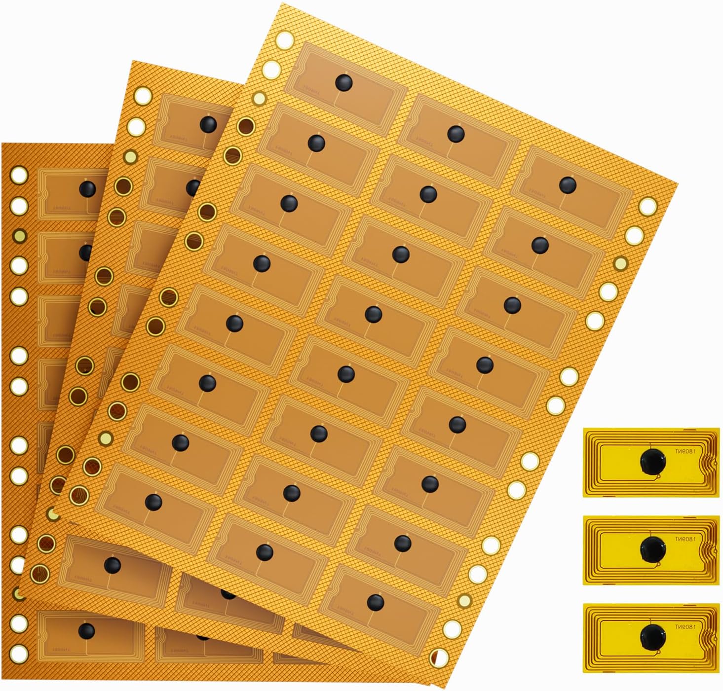 50pcs NFC Tags Flexible NTAG215 Stickers Rectangle NFC Key Tag Rewritable Waterproof RFID Tag Heat-Resistant Works with Control Management NFC-Enabled Devices