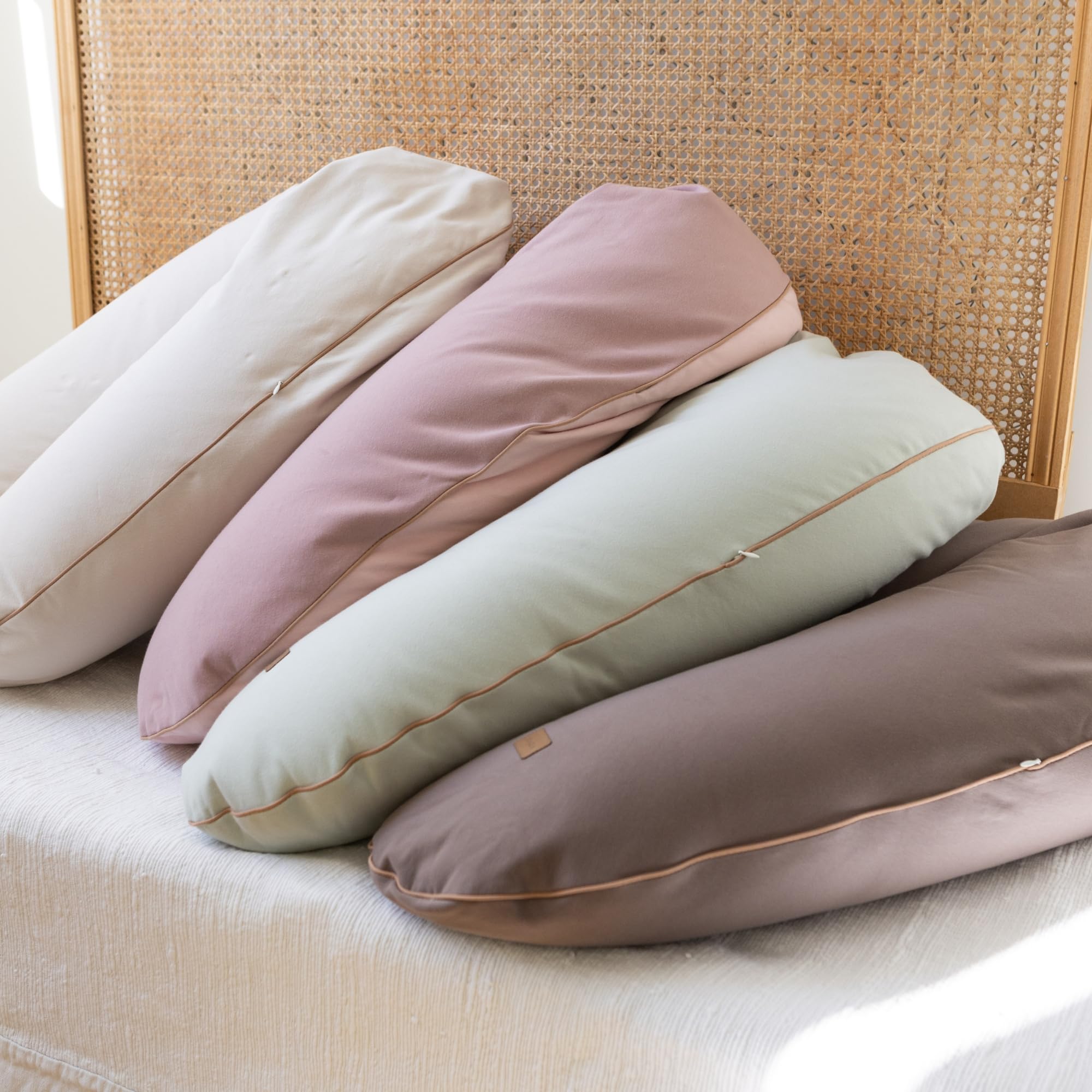 BEABA Coussin de Grossesse & Allaitement XXL 180 cm, Coussin Multifonctions Maternité, Soutien Corps Entier, Microbilles Silencieuses, Déhoussable & Lavable, OEKOTEX, French Terry, Pistache