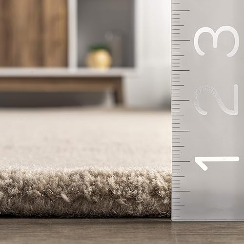 Miniatura 2 de nuLOOM Marianne Alfombra de lana hecha a mano, 8 x 10, beige