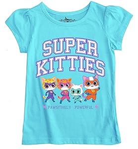Disney Girls Juniors Super Kitties Pawsitively Powerful Girls Short Sleeve Tee