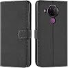 Verco Mobile Phone Case for Nokia 5.4 Case Book Case Flip Cover for Nokia 5.4 Case [Card Slots/Stand Function] Black