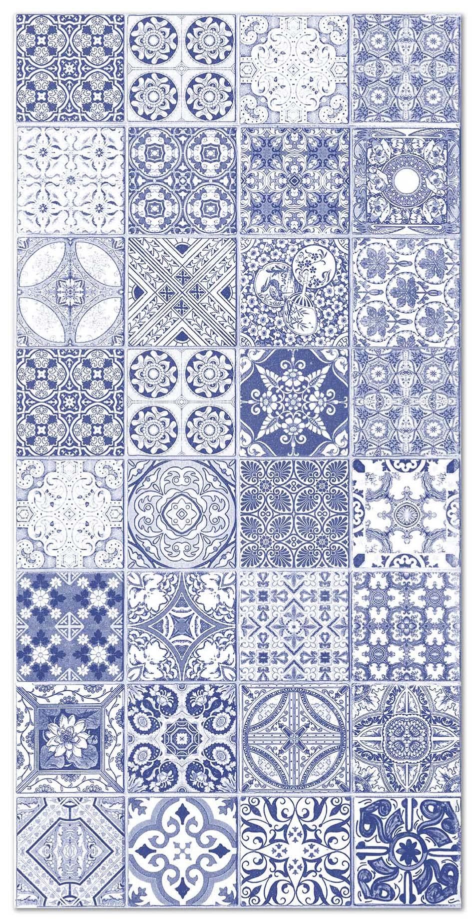 Panorama Alfombra Vinílica - Modelo Hidráulica Jaén Azul 200x200 cm - Varios tamaños - Decoración Hogar, Cocina, Salón