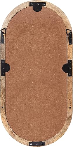 Miniatura 4 de Kate and Laurel Hutton Espejo cápsula enmarcado de madera con estante 12 x 24 pulgadas natural