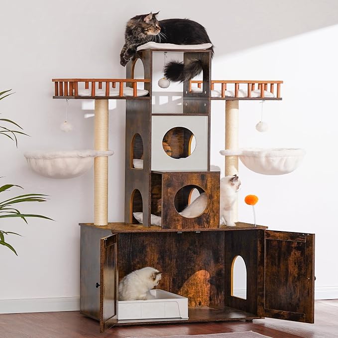 Rascador para Gatos con Caja de Arena Heybly miniatura 2