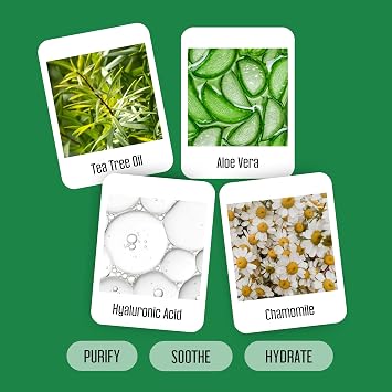 200 PCs Tea Tree Eyelid Wipes Cleaning Eye Wipes for People with Dry Eyes Gentle Eyelid Cleanser with Hyaluronic Acid, Chamomile and Aloe Individually Wrapped & Biodegradable - 2 pack