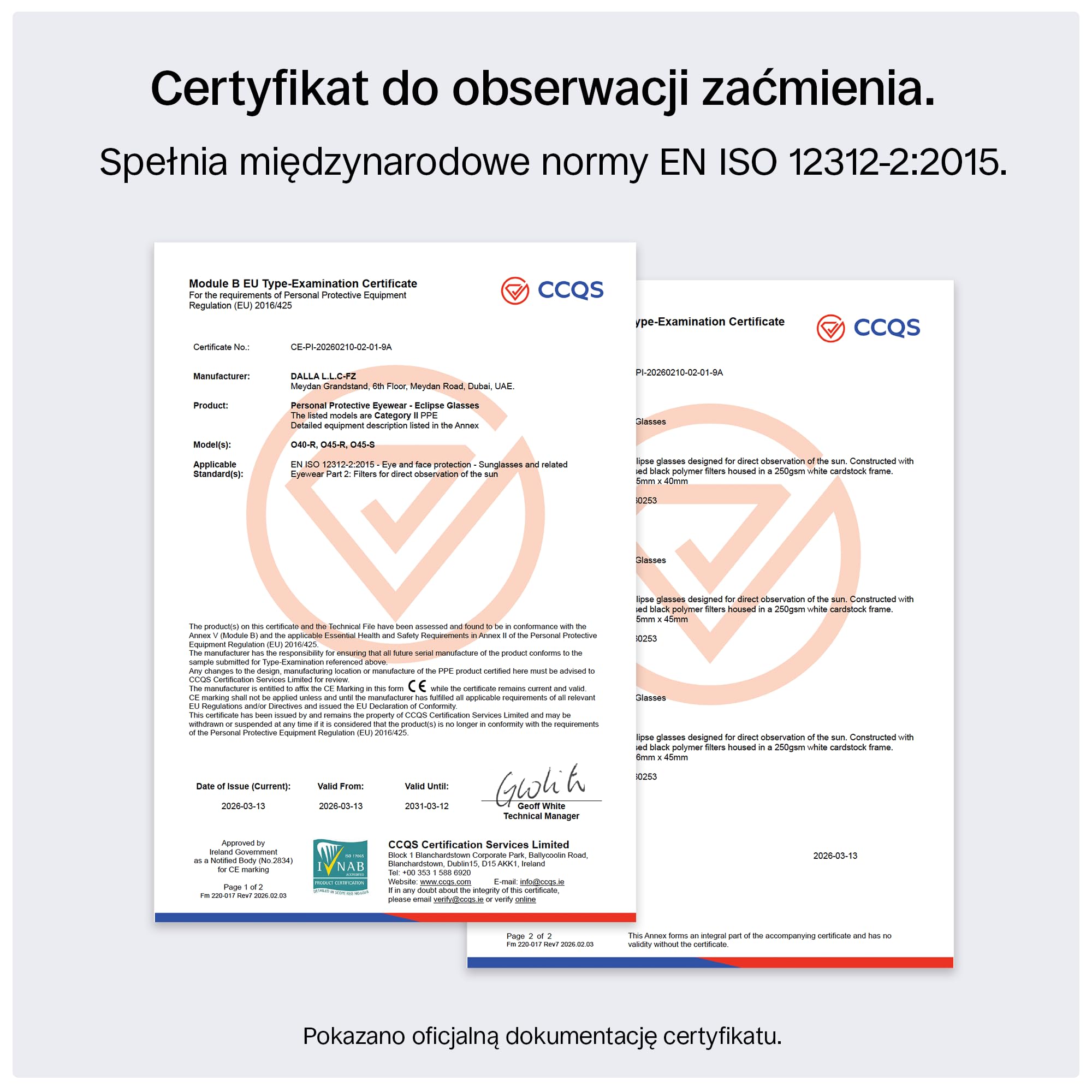 ORRO Okulary do Obserwacji Zaćmienia Słońca 45 mm, Zestaw 2/6/12 szt., Pasują na Okulary Korekcyjne, Certyfikowana Ochrona Oczu, Testowane zgodnie z EN ISO 12312-2:2015, Oznakowanie CE