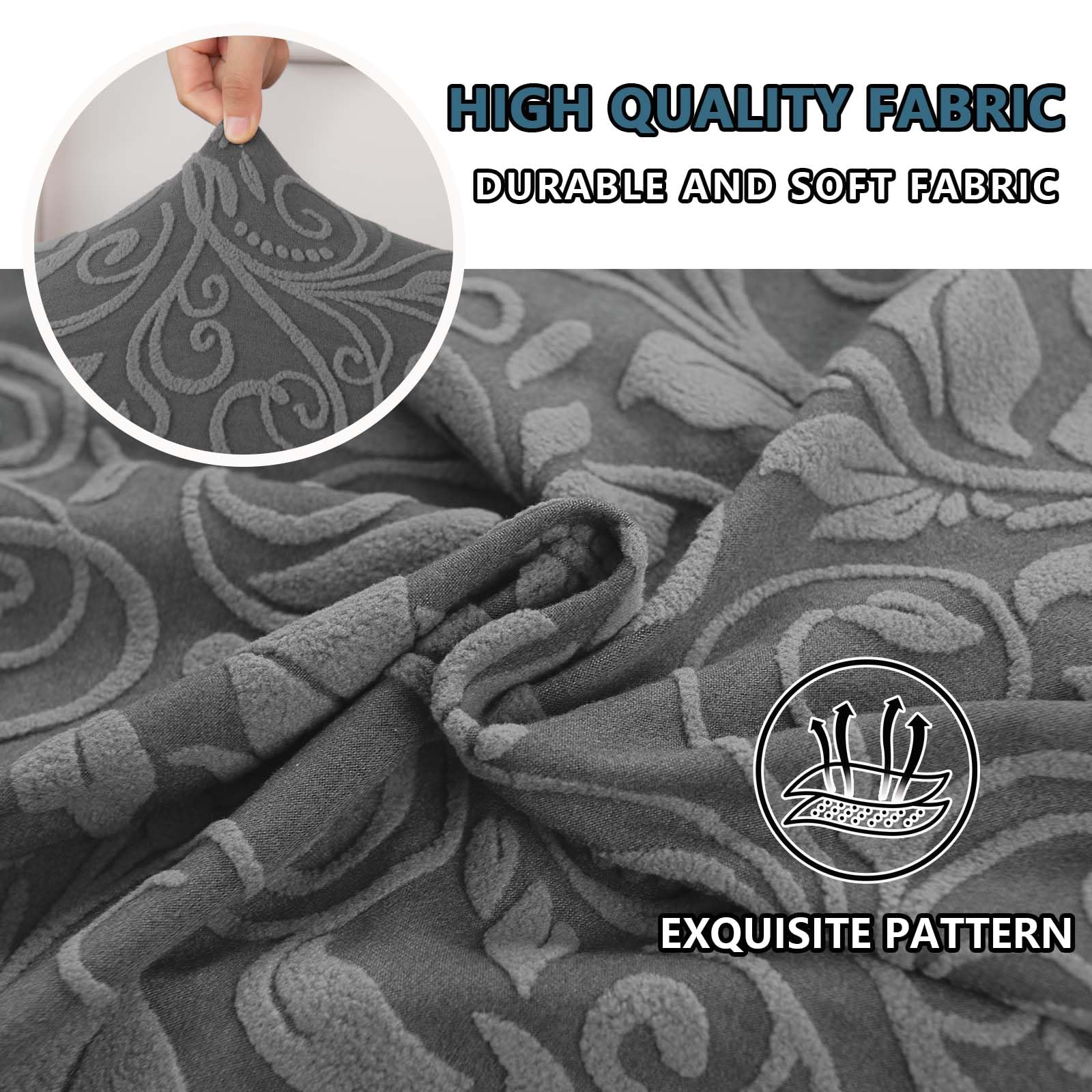 LiveGo Recliner Chair Cover Stretch Jacquard Slipcover for 1, 2, 3 Seater Recliners - Image 4