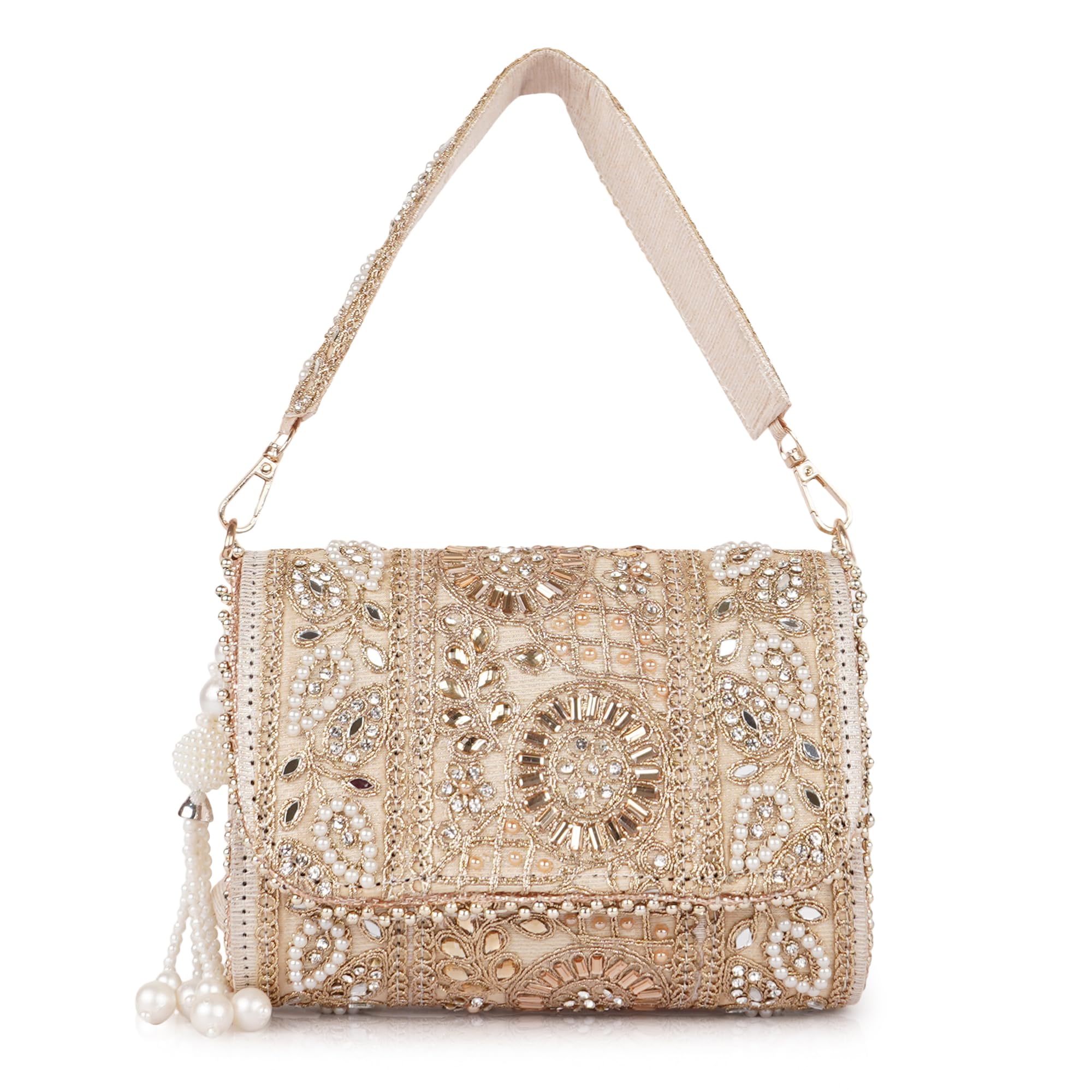 Velvet SilK Stylish Embroidery Unique Design Trendy Traditional Wedding Party Handheld Potli Bag For Women